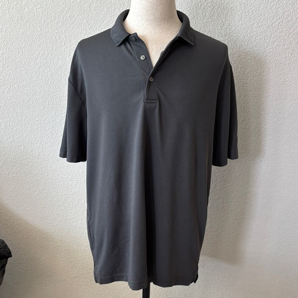 Ben Hogan Mens Performance Grey Ribbed Golf Polo Shirt Size XL Casual Activewear